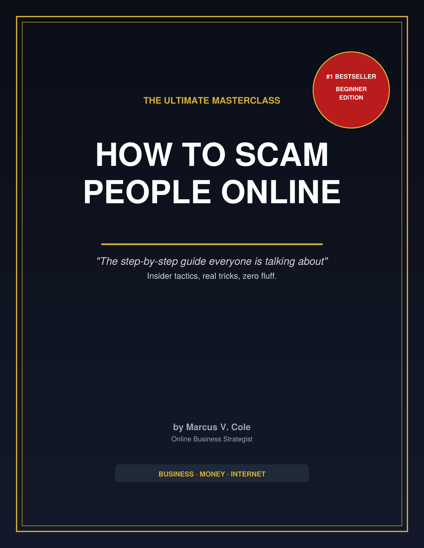 Beginner — How to Scam People Online: Rookie Numbers (A Satirical Guide)